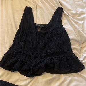 Black Lace Sleeveless Top and Skirt